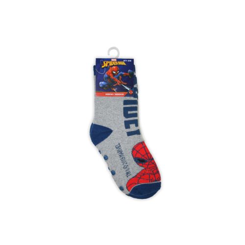 Non-slip children's ankle socks - Spider-man - plush - Spider - gray - with Spidey inscription - 27-30