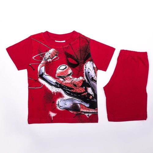 Spiderman boy cotton summer ensemble - T-shirt-shorts set - red - 122