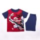 Spiderman boy cotton summer ensemble - T-shirt-shorts set - dark blue - 128