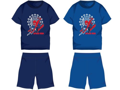 Spiderman cotton summer ensemble - T-shirt-shorts set - medium blue - 116