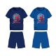 Spiderman cotton summer ensemble - T-shirt-shorts set - medium blue - 116