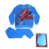 Winter cotton children's pajamas - Spiderman - medium blue - 128