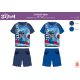 Stitch cotton summer ensemble for little boys - t-shirt-shorts set - medium blue - 110