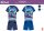 Stitch cotton summer ensemble for little boys - T-shirt-shorts set - medium blue - 98