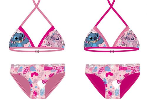 Stitch two-piece swimsuit for girls - bikini with triangle top - pink - 104