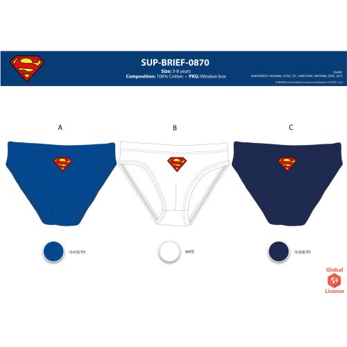 Superman kisfiú alsó - 3 darabos pamut alsó - 98-104