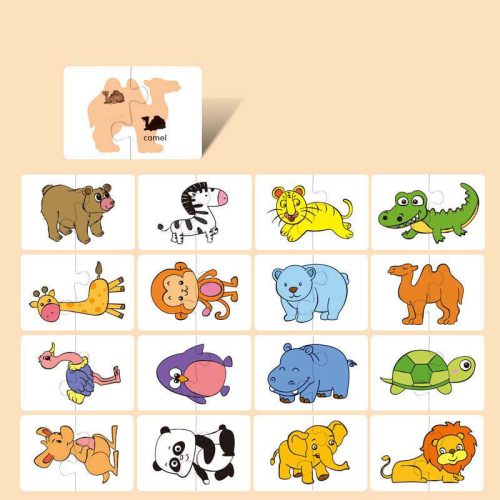 16 darabos Montessori Puzzle Kártya játék