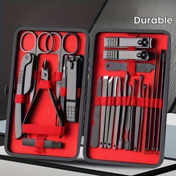 Professzionális manikűr és pedikűr készlet, precíziós rozsdamentes acél körömápoló eszközök tartós utazótáskával, szalon minőségű ápolókészlet otthoni és útközbeni használatra   Professzionális manikűr és pedikűr készlet, precíziós rozsdamentes acél körömápoló eszközök tartós utazótáskával, szalon minőségű ápolókészlet otthoni és útközbeni használatra