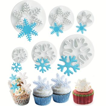 3db/6db Hópehely Keksz Formadíszítés, Cukorforgató És Domborító Eszköz, Karácsonyi Keksz Vágó   3db/6db Hópehely Keksz Formadíszítés, Cukorforgató És Domborító Eszköz, Karácsonyi Keksz Vágó