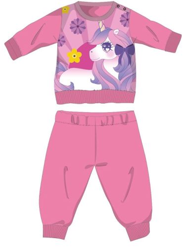 Unicorn winter thick baby pajamas - cotton flannel pajamas - pink - 86