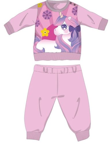 Unicorn winter thick baby pajamas - cotton flannel pajamas - light pink - 86