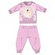 Unicorn winter cotton baby pajamas - interlock pajamas - light pink - 80