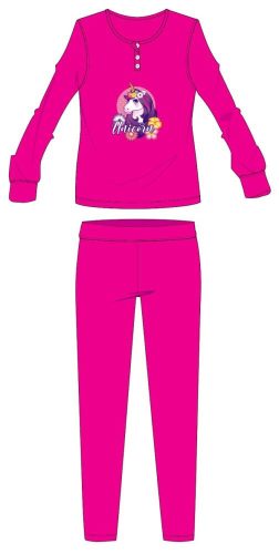 Unicorn winter cotton children's pajamas - interlock pajamas - pink - 128