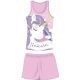 Unicorn sleeveless summer children's pajamas - cotton pajamas - light pink - 104