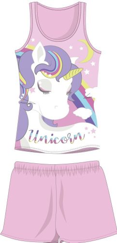 Unicorn sleeveless summer children's pajamas - cotton pajamas - light pink - 110