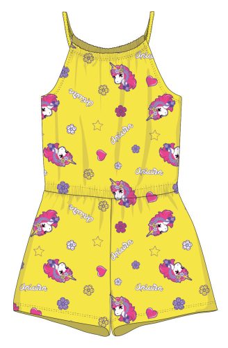 Unicorn summer cotton overalls - yellow - 128