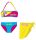 Unicorn swimsuit set - bikini+skirt for little girls - pink-turquoise-blue-yellow - 104