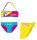 Unicorn swimsuit set - bikini+skirt for little girls - pink-turquoise-blue-yellow - 110