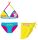 Einhorn Bademode-Set – Bikini mit Triangle-Top + Rock für kleine Mädchen – Türkis-Rose-Gelb – 104