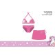 Unicorn swimsuit set for little girls - bikini with triangle top + skirt - pink - 110