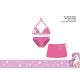 Komplet kostiumów kąpienowych Jednorożec dla dziewczinek - bikini z Threekątną górą+spódnica - róży - 116