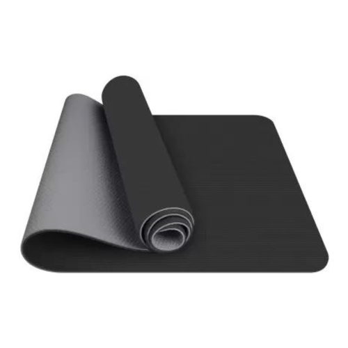 TPE Environmentally Friendly Yoga Mat With Bag, 6 mm thick (grey-dark gray)