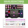 221 Cutie mare din plastic pentru bateri, suport interior gri transparent + tester