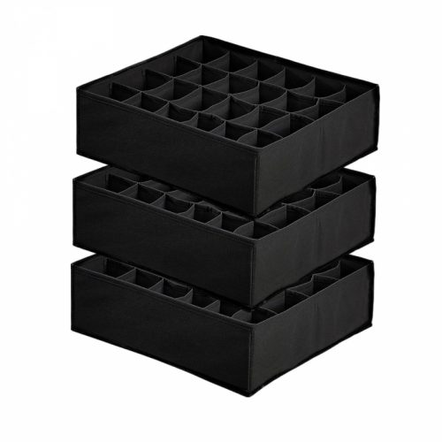 Yorgewd Unterwäsche Organizer Box 3 Stück (Schwarz)