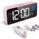 Digital alarm clock and radio alarm pink - Hermic