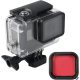 Lupholue GoPro Vízálló Átlátszó Tok 50m-ig Piros Szűrővel