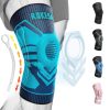Rokesa Knee Brace, Professional Pain Relief with Side Stabilizers and Patella Gel Size L (Turquoise Blue)