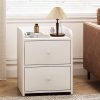 Houmpeady Wooden Nightstand for Boxspring Beds (White)