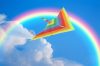 Huge paper kite, rainbow colored, 60cm x 115cm