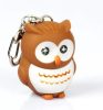 Light-up owl keychain, brown