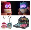 Light-up owl keychain, brown
