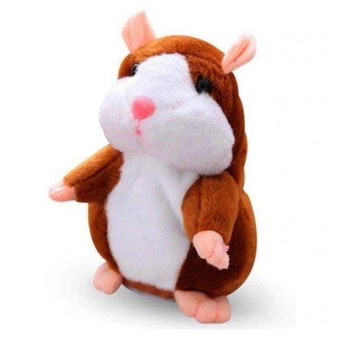 Interactive plush talking hamster, brown