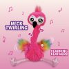 Ein sprechender, musikalischer, leuchtender Flamingo