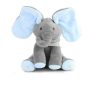 Zenélő elefánt mozgatható fülekkel, kék 
