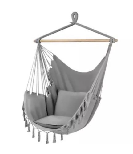 Hammock szék, szürke, pamut brazil függőszék 