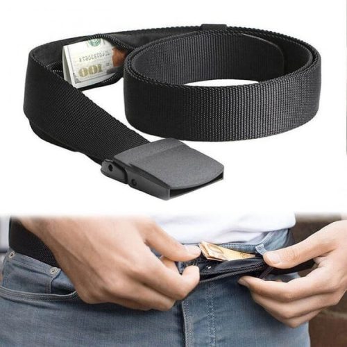 Waist belt with invisible wallet