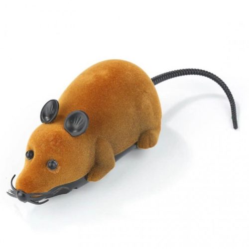 Jucărie pisică, jucărie mouse, mouse cu remote commandă Maro cu urechi negre