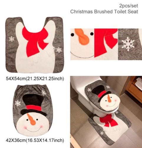Weihnachts-Toilettensitzbezug Schneemann