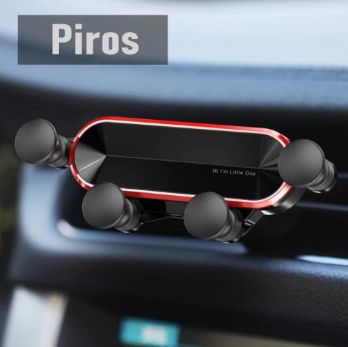 Car phone holder for ventilation grill - Gravitational (stretched design) Red