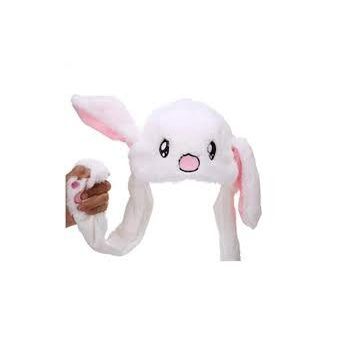 Nyuszis sapka mozgatható fülekkel - fehér Nyuszis sapka mozgatható fülekkel - fehér