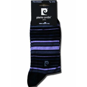   Férfi mercerizált öltönyzokni - pamut bokazokni - 41-45 - csíkos - Pierre Cardin