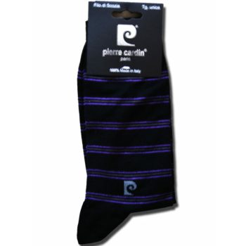   Férfi mercerizált öltönyzokni - pamut bokazokni - 41-45 - csíkos - Pierre Cardin