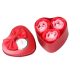 Rote Herzbox mit 3 Seifenrosen