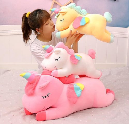 Plush unicorn, pink, 35cm