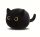 Rövid cica, fekete, 20 cm 