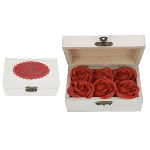 Trandafir parfumat de săpun ît-o cutie cadou - La múti ani